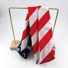 85cm American Flag Style Star Striped Pattern Scarf, Fashionable Hair Accessory For Independence Day,Travel,Party - Multicolor - View 2