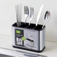 Tableware Bucket With Mpartments, Chopstick Barrel, Stainles - View 2