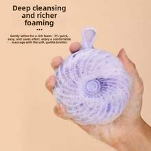Bàn chải tắm silicon 2 trong 1 kiêm dụng cụ mát-xa da đầu, bàn chải tắm tẩy tế bào chết không gây đau khi gội đầu. - bàn chải tắm bằng silicon - Xem 2