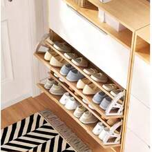 Silver Hinges For Shoe Rack, Flip Panel Support Bracket, Multi-Layer Furniture Hardware Connector - B - View 2