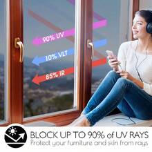 Window Film One Way Mirror Tint Vinyl Daytime Privacy Static Non-Adhesive Decorative Heat Control Anti UV Window Covering For Home And Office Black Silver - 1PC - View 4
