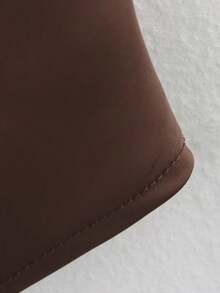 YROOE Women's Minimalist Versatile Satin High Neck Camisole, Spring/Summer - Coffee Brown - View 3