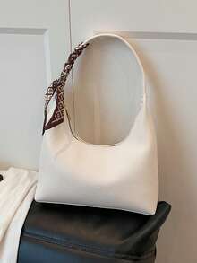 Bufanda de mujer como regalo, bolso de hombro minimalista - Blanco - Ver 2