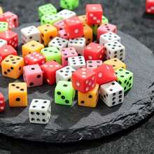 100 piezas Juego de dados rojos de 8 mm de seis caras, dados cuadrados con una bolsa de almacenamiento negra, para juegos de mesa, manualidades DIY y juegos de fiesta - Rojo 100 unidades - Ver 6