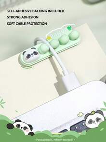Bộ sắp xếp dây cáp để bàn hình gấu trúc hoạt hình (loại cố định), trung tâm quản lý và lưu trữ dây cáp, dụng cụ quấn dây tự dính, thiết bị cuộn dây cáp dữ liệu. - Nhiều màu - Xem 2