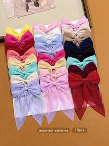 1/6/10pcs Random Color Bowknot Hair Clips, Sweet Style Hair Accessories For Women, Suitable For Daily Use,Festival,Party - Multicolor - View 2
