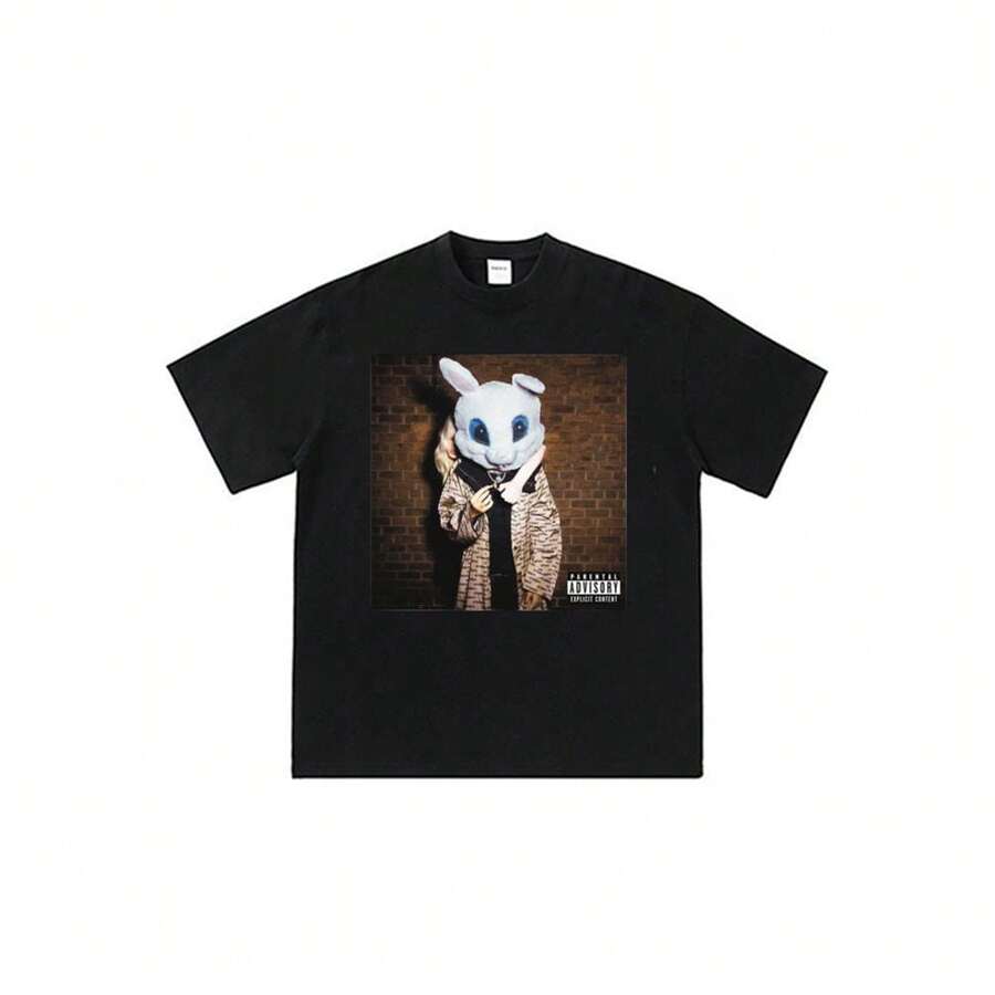 Che-Sayso-Says-Hip Hop T-Shirt Hip Hop Graffiti Print Short Sleeve Tee Unisex Trendyss Urban Street Style Tops - màu đen - Xem 1
