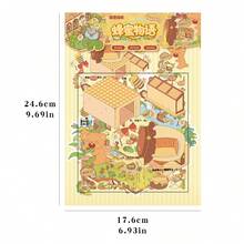3D Miniature House Diorama Sticker Set, 2 Sheets Pet Stickers + 1 Sheet Scene Cardboard + 1 Sheet Reference, 4 Styles Available, Ideal For Scrapbooking And Crafting Scrapbook Supplies - Landscape Stickers - View 12