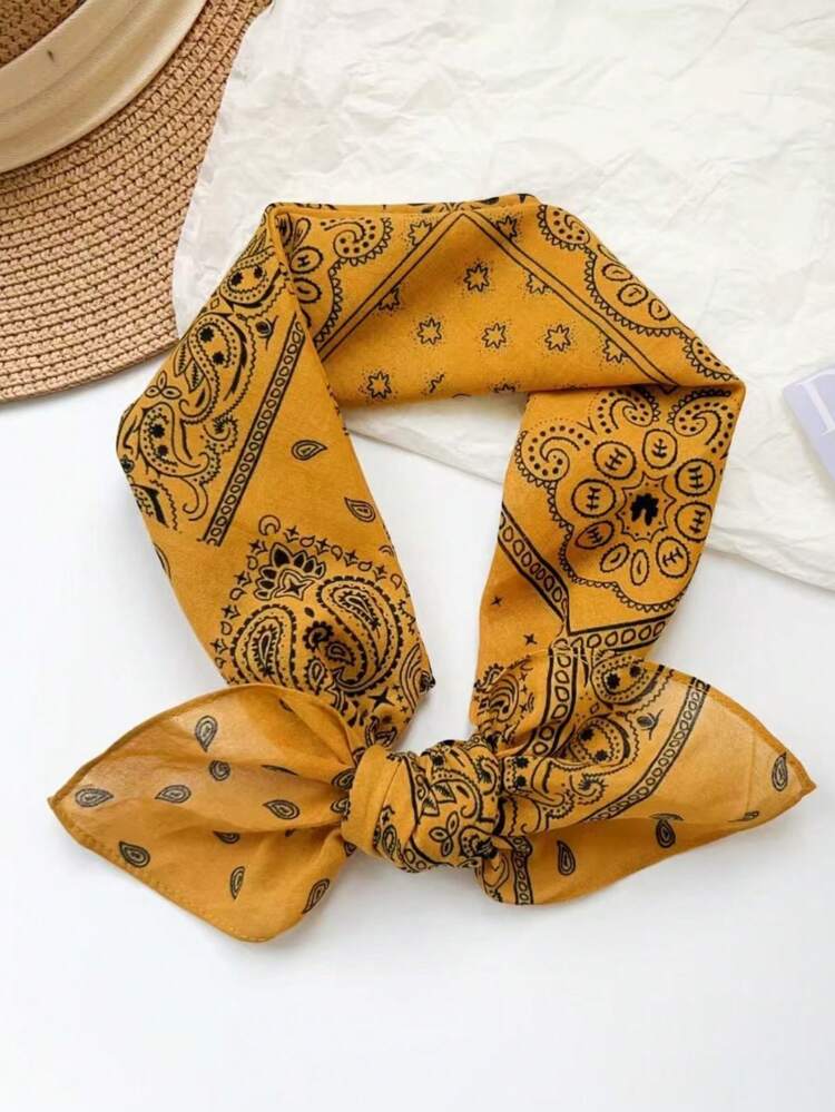 1 chiếc khăn vuông nhỏ bằng cotton in họa tiết hoa điều, kiểu Paisley Bohemian, hàng mới về. - Nhiều màu - Xem 13