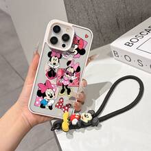 This Disney Mickey Mouse Lanyard Phone Case Is Fully Covered In TPU Material, Features Strong Magnetic Closure, Is Shockproof And Lightweight, And Is Compatible With IPhone17/16/11/13/15/15 Plus/15 Pro/15 Pro Max/12/14 Pro Max/11 Pro Max/12 Pro/12 Pro Max/13. This Phone Case Is A Popular Birthday Gift Or Business Gift Choice; It Is Durable, Stain- And Fingerprint Resistant, And Suitable For Both Men And Women. The Set Also Includes A Mickey Mouse Phone Case And A Mickey Mouse Plush Bracelet, Making It A Perfect Gift For Friends And Family. This Stylish Phone Case Is Fun, Lightweight, And Durable. IPhone17 Pro Max Phone Case, Minnie Mouse Phone Case. - màu đen - Xem 6