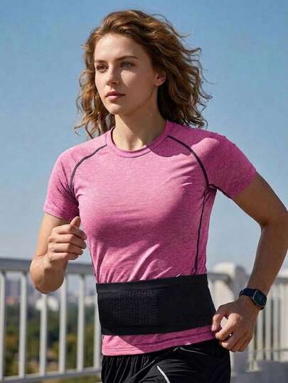 这款透气隐形腰包采用菱形图案设计，由吸湿排汗、高弹透气的跑步腰带制成，男女皆宜。它是一款多功能运动腰包，配有防震弹力带和手机口袋，适合步行、旅行、运动、徒步和健身等各种场合。