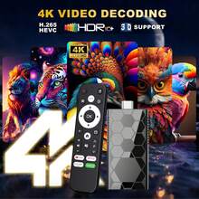 Đầu thu truyền hình thông minh S905L3 được nâng cấp, trang bị hệ điều hành Android 14, bộ xử lý lõi tứ, hỗ trợ giải mã video 4K, WiFi băng tần kép (2.4/5.0GHz), tích hợp chức năng Fire TV Stick. - màu đen - Xem 2