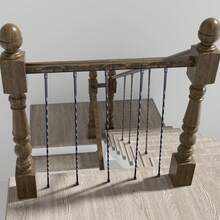 Treppen-Baluster aus Metall,  13 x 13 x 1122 mm dekorative Geländerspindeln aus verzinktem Stahl, 10er-Pack Deckbaluster mit hohlen Drehungen, satinschwarzes Wendeltreppengeländer - 44 Zoll Spiral - Übersicht 1