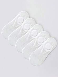 5 Pairs Women's Summer Thin Invisible Socks With Silicone Anti-Slip Mesh Breathable Design (No Cardboard) - Multicolor - View 5