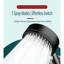 5 Types Of Shower Heads With Multiple Functions, Pressure-Enhanced Large-Outlet Shower Heads, One-Button Stop Button, Equipped With Thick And High-Quality Silicone Nozzles, Universal Connectors For Bathroom Shower Heads, Multi-Functional Shower Heads, Bathroom Shower Accessories, Single-Head Shower Heads, Suitable For Households, Campers, Trailers, Apartments, And For Use In Low-Pressure Water Systems. - Multicolor - View 2