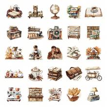 50 buah Stiker Kopi Vintage, Cocok untuk Laptop, Ponsel, Tablet, Gitar, Koper, Scrapbooking, dan Proyek Dekorasi DIY Lainnya - Kopi Retro - View 10
