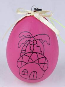 DIY Easter Egg Crafts, Realistic Hand-Painted On Plastic Eggshells, Spherical Graffiti Painting, Comes With Paintbrushes And Paints. - A - View 10