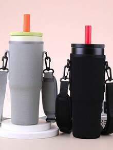 1pc 40oz Insulated Bottle Sleeve, Fits Insulated Bottles, Insulated Bottle Sleeve/Storage/Organization, Shock-Absorbing Insulated Bottle Sleeve, Car Cup Holder Protective Cover, Adjustable Shoulder Strap, Suitable For Outdoor Travel, Fitness, Daily Use, Mother's Day, Birthday Gift - Multicolor - View 3