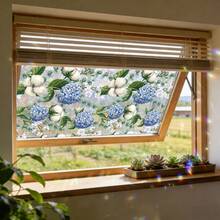 1/3pcs Stained Effect Decorative Floral Static Cling Window Film. Colorful Hydrangea, Daffodil And Datura Flower Designs. No Glue, Removable & Waterproof. For Living Room, Bedroom, Bathroom, Easy Install, Sunlight Rainbow, UV Protection. - Multicolor - View 12