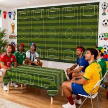 Khăn trải bàn bóng đá World Cup FIFA 2026, khăn trải bàn PE chống thấm nước dùng một lần, phông nền tiệc sinh nhật chủ đề thể thao. - khăn trải bàn - Xem 8