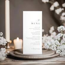 Custom Elegant Minimalist Wedding Menu, Personalized Modern Calligraphy Dinner Menu, Editable Wedding Reception Menu, Minimalist Wedding Menu Card, Custom Menu Template, Elegant Wedding Supplies, Wedding Reception Menu, Engagement Party Menu - Multicolor - View 4