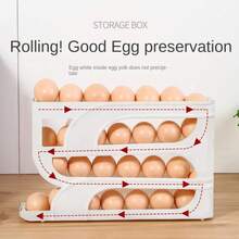 Rodillo automático para huevos de 3 capas/4 capas, nuevo estante para huevos dedicado para cocina doméstica, organizador de huevos de gran capacidad para ahorrar espacio - Amarillo de 4 capas - Ver 1