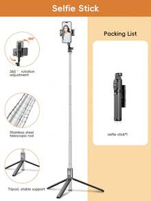 STICKMAG 100cm 無線藍牙自拍棒三腳架，附 LED 3 段可調美顏補光燈，360° 旋轉不鏽鋼防震，適用於智慧型手機 - 多色1米 - 查看 13