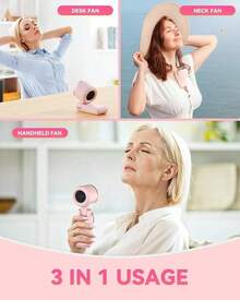 Portable Handheld Turbo Fan, 5 Gear Wind, Battery Operated, Up To 12 Working Hours, 3 IN 1 Hand Fan With Air Turbo Tech Cooling Fan For Outdoor Activities, Travel, Beach - Handheld - View 5