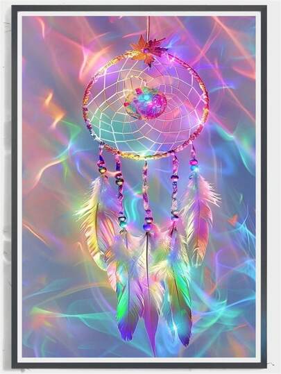 1pc 5D Diamond Painting Kit, Colorful Wind Chime Craft Art, Full Round Diamond Mosaic, Simple To Assemble, Relaxing Decor For Room Wall