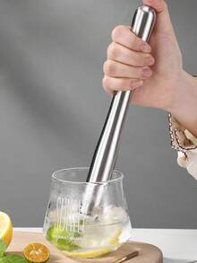 1pc Stainless Steel Popsicle Manual Squeezing Lemon Juice, Fruit Mashing, Juice Pressing, Bar Bartending. - View 2
