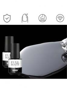 FULL BEAUTY 2盒7毫升底油和亮油，适用于凝胶指甲油，透明亮泽，可卸除，持久指甲油 - 無色 - 查看 6