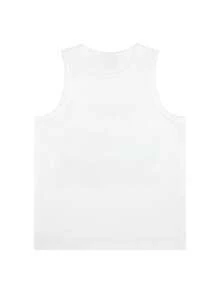 Women's Casual Loose Fit Cotton Sleeveless Tank Top, Korean Style Minimalist White Vest For Summer, Breathable Slim Fit Undershirt - White - View 6