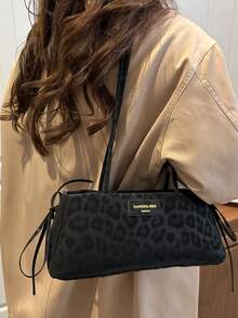 Nueva bolsa de mano con estampado de leopardo a la moda, adecuada para fiestas, salidas, vacaciones, compras y uso diario, puede almacenar monedas, teléfonos, también adecuada como bolso de trabajo para mujeres de carrera, estudiantes universitarias y mujeres profesionales, elegante bolso de oficina para damas - Negro - Ver 5
