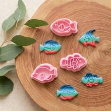 Cute Tropical Fish Clay Cutters Set, Ocean Animal Polymer Clay Molds, DIY Craft Tools For Summer Jewelry Making - Pink - View 3