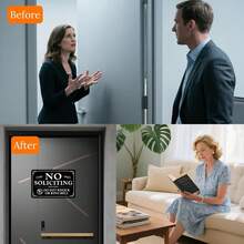 No Soliciting Sign Front Door 9*6 Inches, 2 Pack Self-Adhesive Aluminum Metal Do Not Knock Or Ring Bell Sign, Weatherproof Rustproof No Soliciting Signs House Yard Business, Fade Resistant - 1 - View 5