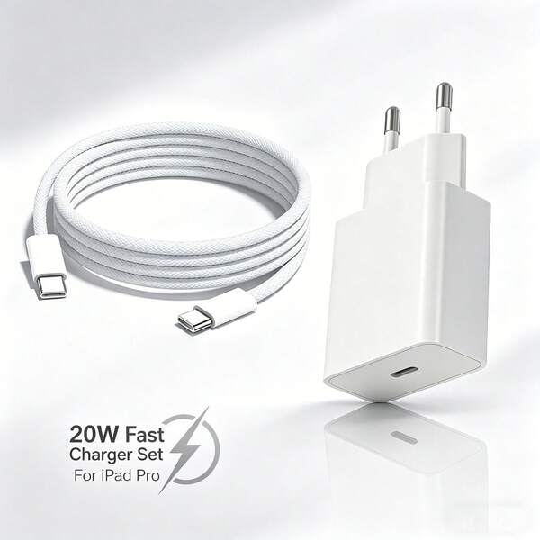 Cargador de pared de carga rápida Tipo C/E/F Enchufe UE (220-240V) 20W Juego de cargador de enchufe UE, Adaptador de carga rápida + Cable de carga trenzado de 100 cm, Transferencia de datos de alta eficiencia y carga rápida compatible con iPhone 17 Pro Max/17 Pro/17/Air/16/15, S26/S25/S24/S23/S22/S21 Ultra Plus Memorial Day Summer Kickoff