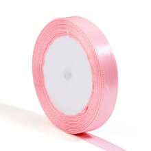 25 Yards/Roll Light Pink Satin Ribbon, Solid Shiny Fabric, Suitable For DIY Wedding Invitations, Bridal Bouquets, Gift Wrapping, Party Decorations, Sewing Crafts, Bridal Bouquet Accessories, Wedding Decorations - Baby Pink - View 11
