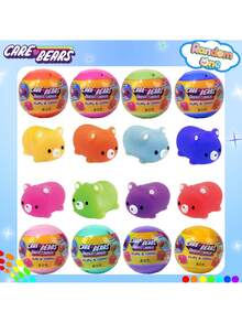 1个官方授权的Care Bears PVC盲盒玩具 3D收藏人偶 迷你可爱动漫手办 家居桌面装饰 减压解压玩具 随机惊喜套装 Care Bears粉丝的理想收藏礼物 - 多色1 - 查看 8