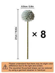 8/16支人造菊花、蒲公英、绣球花束，适合作为礼物送给朋友、新娘，也可用于婚礼装饰、家居、办公室、咖啡馆、派对等场合。 - 綠色 - 查看 12
