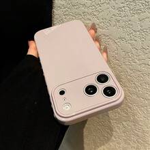 1 pieza Funda de teléfono de TPU con textura en forma de corazón lateral apta para iPhone 11 12 13 14 15 Pro Max - Morado - Ver 6