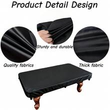 1pc Billiard Table Cover - Available In 3 Sizes (Black), Foldable And Storable, Made Of High-Quality 300D Oxford Fabric, Durable And Sturdy, Bottom Drawstring For Adjustable Size; Made Of Premium Fabric, Soft And Durable, Dustproof And Waterproof, Easily Resists Dust, Oil And Daily Wear, Suitable For Billiard Table, Large Billiard Table, American Billiard Table, Snooker Table, 8ft Billiard Table (Cover Only) - Black - View 5