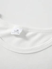 Camiseta de algodón de manga corta para mujer, camiseta con estampado gráfico de corazón esquelético - Cuello redondo suave y elástico, camiseta casual, lavable a máquina, ajuste cómodo para todas las estaciones, camiseta de estilo deportivo, camiseta de moda artística, tela no transparente. - Blanco - Ver 8
