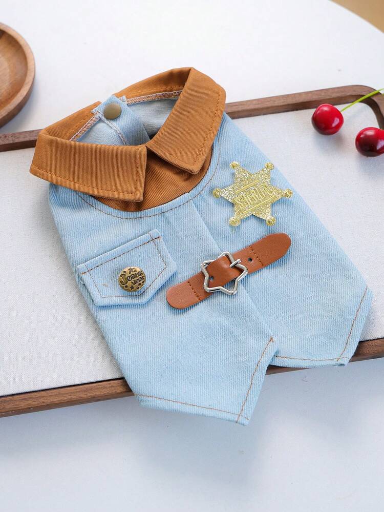 1 bộ quần áo cho thú cưng, trang phục ngoài trời và trong nhà, phong cách Châu Âu và Hàn Quốc, phù hợp cho chó Poodle, Teddy, chó nhỏ và chó con, áo khoác Star Sheriff thoải mái thường ngày. - Nhiều màu - Xem 11