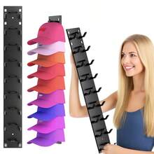 Baseball Cap Storage Rack, Wall-Mounted Hat Holder With Strong Adhesive, Plastic Material, Holds 10 Caps, Hat Display Rack For Door And Cabinet, Multi-Layer Double-Layer Installation Options, Back To School Student Supplies - View 11