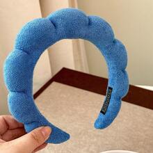 3条装女士加厚柔软浅蓝色、白色、藏蓝色时尚百搭高品质纯色发箍，适合日常、休闲、派对、工作、度假、发型设计、洗脸、化妆、搭配服装、头饰、发饰、家居、护肤以及更多旅行配件。发带、发箍、发圈 - 彩色 - 查看 10