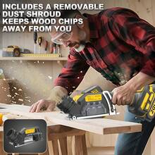 KITESDER Cordless Mini Circular Saw For 20V Battery, 4" Brushless Power Circular Saws,25000RPM Small Power Saw With Dust Shroud & Blade, Cut Metal Wood Plastic - 雙電+6鋸片+布包 - 查看 4
