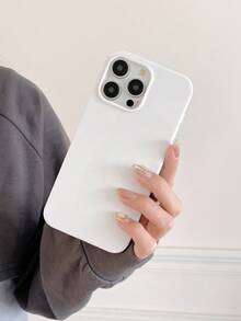 Large Hole White Candy Simple Solid Color Phone Protective Case Frosted Creative Anti-Fall Phone Case Compatible With IPhone 11 12 13 14 15 16plus 13promax XR 16 14plus 14promax 13pro Mini - White - View 9