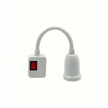 portalámparas E27 con base LED, cabezal giratorio de enchufe directo con interruptor, enchufe estadounidense, para lámpara de mesa LED - Blanco - Ver 4