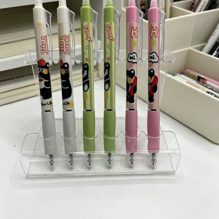 Hộp 6 bút bi xóa được 0.5mm màu xanh dương, thích hợp cho mùa tựu trường.