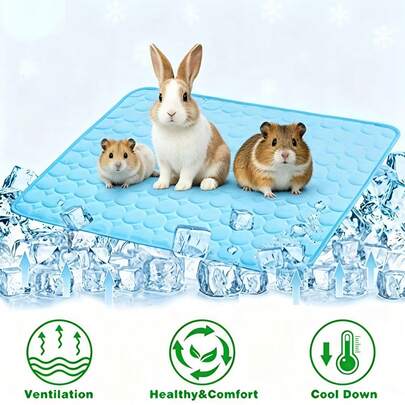 1 tấm thảm làm mát cho chuột lang, tấm sợi tự làm mát, thảm cho thú cưng có thể giặt được dùng cho mùa hè, tấm mềm chống trượt, có thể gấp gọn, dễ mang theo, thích hợp cho thỏ, chồn, chuột lang, chuột hamster, nhím và các động vật nhỏ khác.